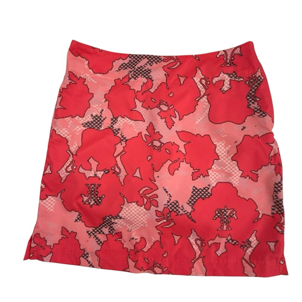 LIJA Tennis Skirt Skort Women 6 Coral Athletic Athleisure Golf Athletic Floral